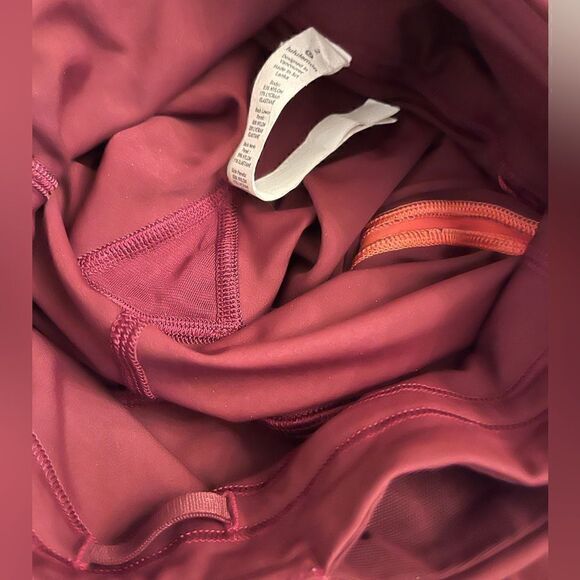Lululemon Zip The Line Crop leggings 
Deep Ruby / Poppy Coral - Picture 5 of 16